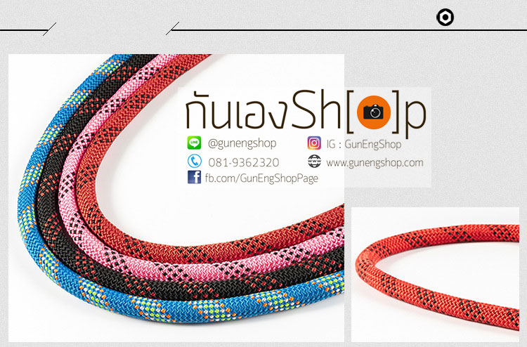 สายคล้องกล้องเชือกปีนเขา ปลายสายไนล่อน ลายริ้ว