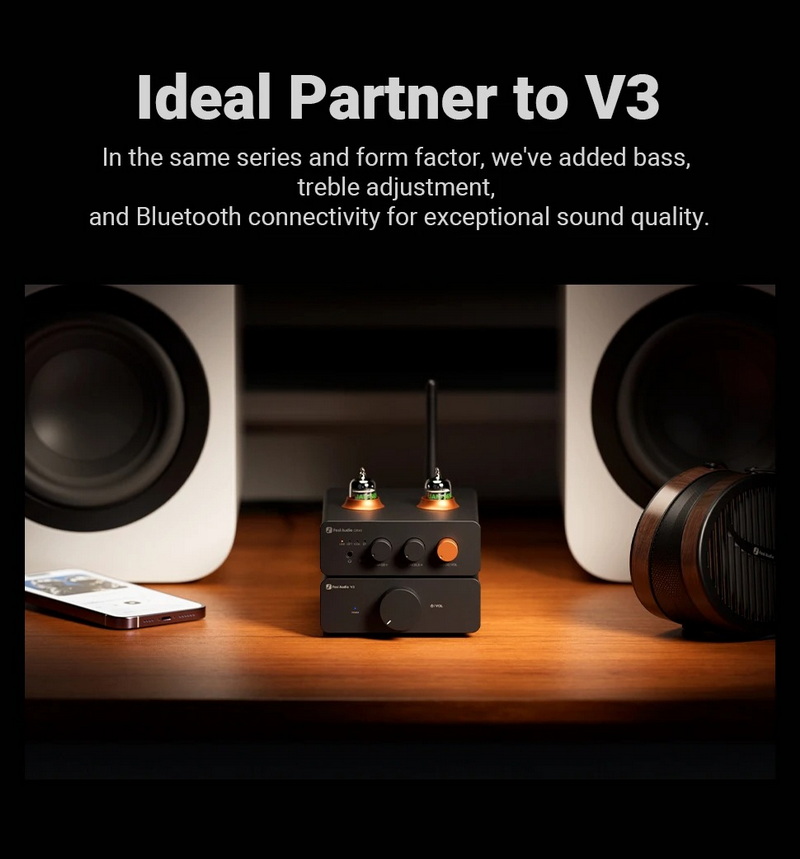 Fosi Audio GR40 Bluetooth DAC/AMP หลอดแก้วตั้งโต๊ะ ปรับเบส แหลมได้ ประกันศูนย์ไทย