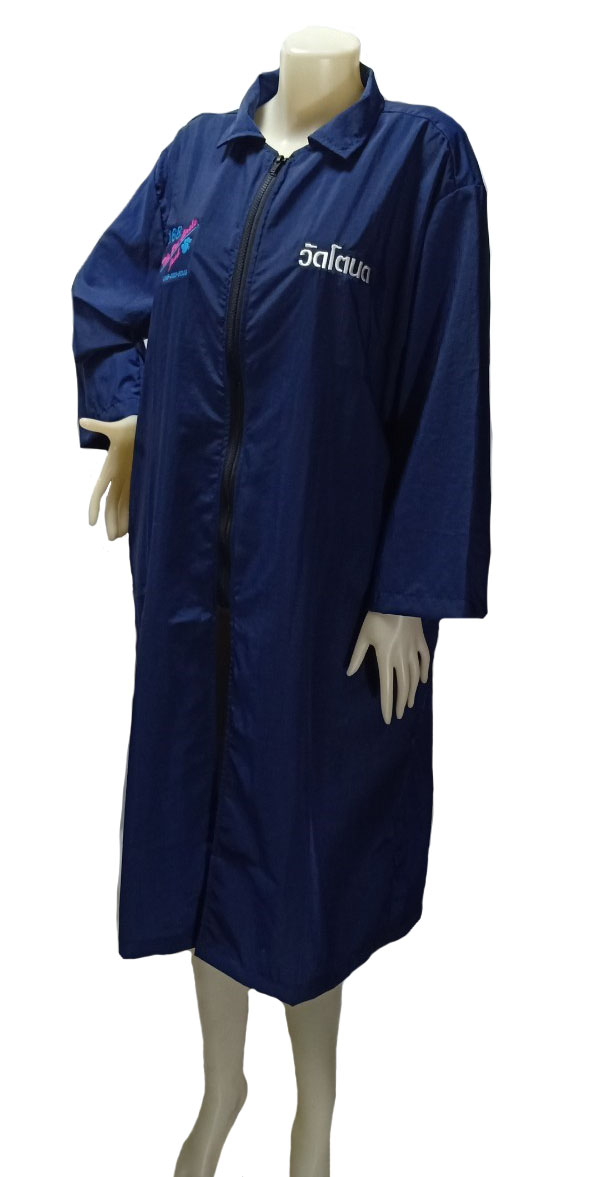 Dogtalog Groomer Apparel เสื้อคลุมผ้าร่ม เสื้อคลุมตัดขน เสื้อคลุมช่าง เสื้อคลุมกันเปื้อน สีกรมท่า