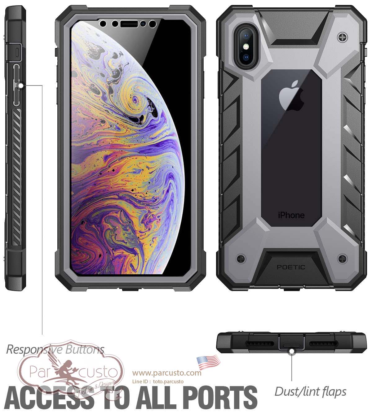 เคสกันกระแทก Apple iPhone Xs Max [Journeyman] จาก Poetic [Pre-order USA]
