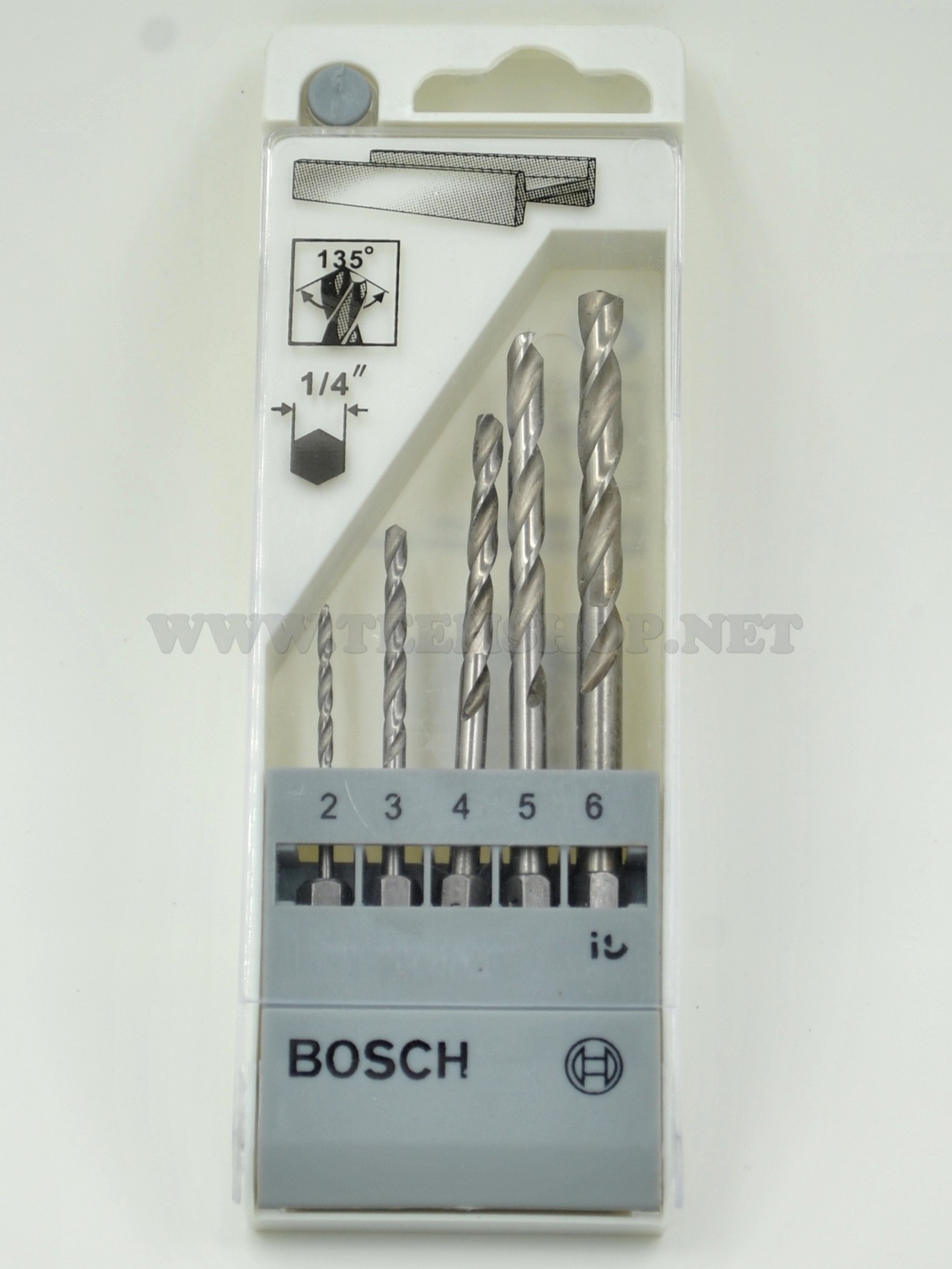2608595517 BOSCH ดอกสว่านเจาะโลหะ HSS-G ก้านหกเหลี่ยม 2,3,4,5,6 MM.