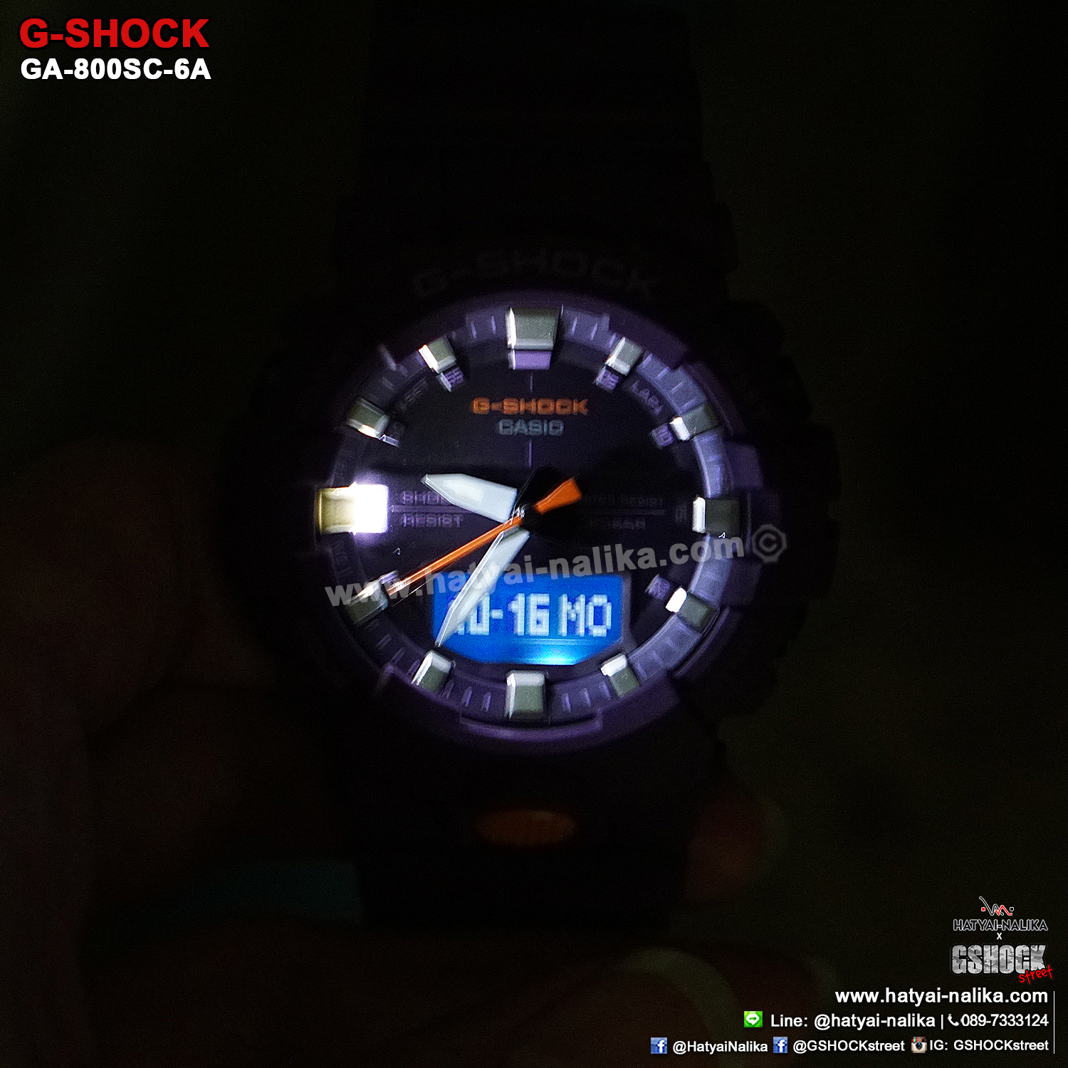 นาฬิกา Casio G-Shock ANALOG-DIGITAL GA-800SC Sporty Color series รุ่น GA-800SC-6A “ธานอส THANOS” ของแท้ รับประกัน1ปี