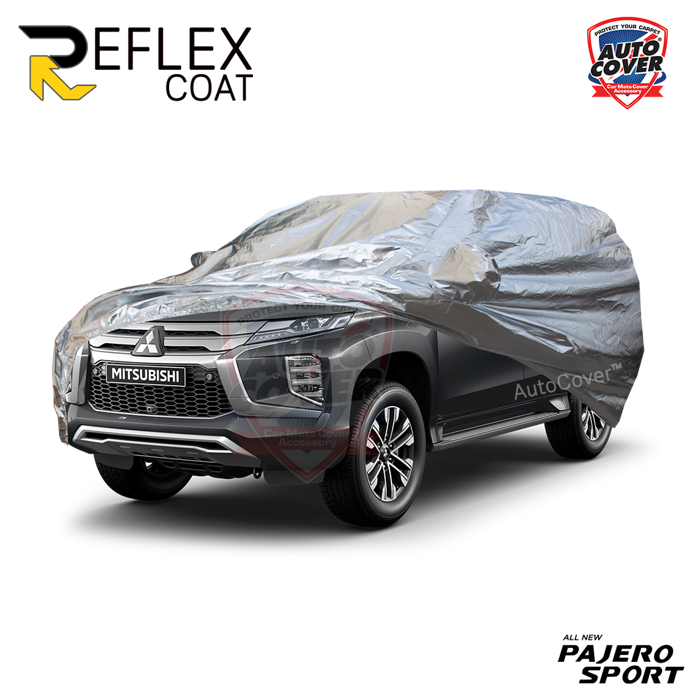 ผ้าคลุมรถเข้ารูป 100% รถ MITSUBISHI NEW PAJERO ปี 2019-2022 ผ้าคลุมกันแดด กันไอร้อน กันน้ำ รุ่น REFLEX COAT