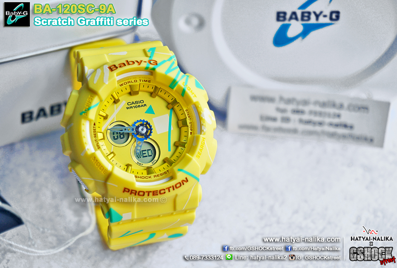 นาฬิกา Casio Baby-G Scratch Graffiti Design series รุ่น BA-120SC-9A ของแท้ รับประกัน1ปี
