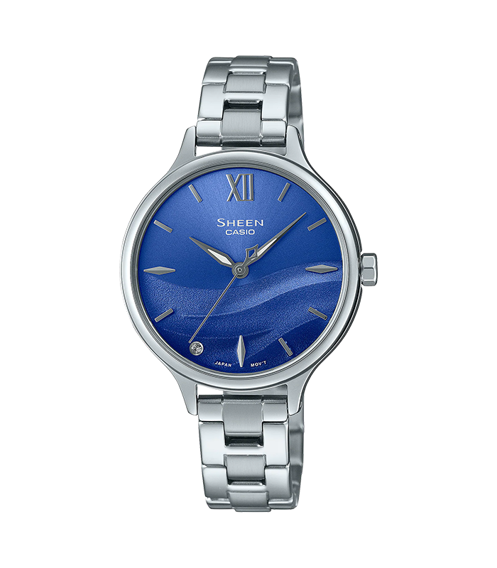 นาฬิกา คาสิโอ Casio SHEEN SAPPHIRE CRYSTAL คริสตัลแซฟไฟร์ SHE-4550 series รุ่น SHE-4550D-2B ของแท้ รับประกัน1ปี