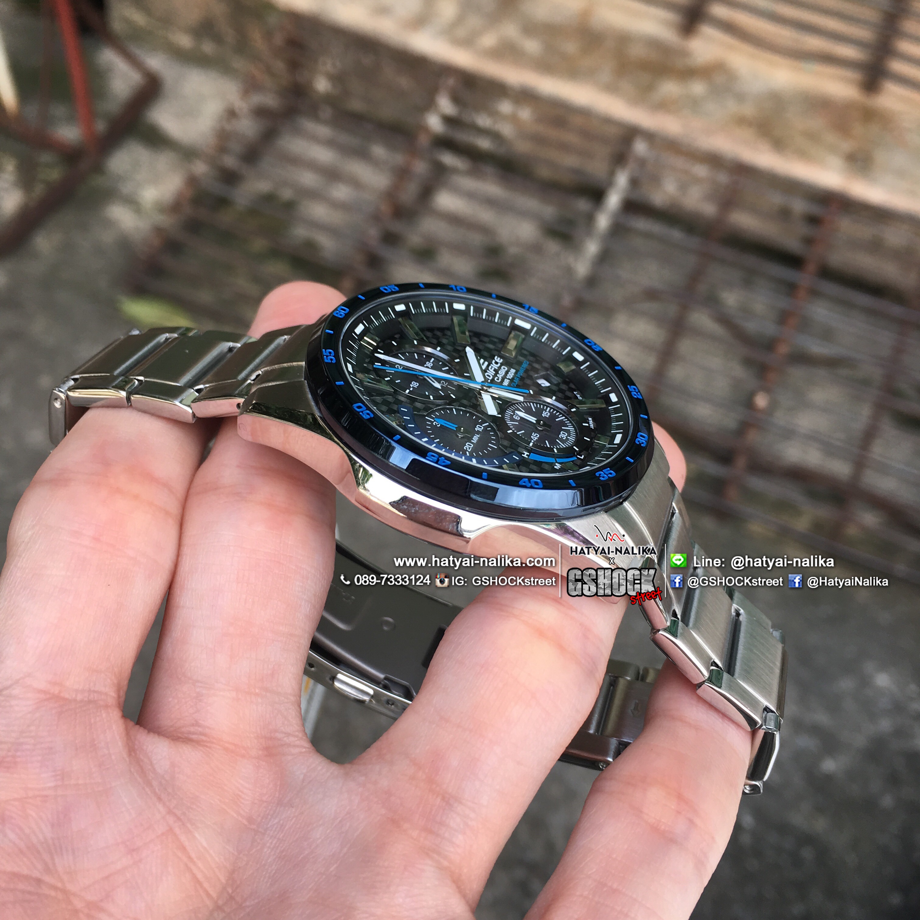 นาฬิกา Casio EDIFICE Solar-Powered CHRONOGRAPH รุ่น EQS-900DB-2AV ของแท้ รับประกัน 1 ปี