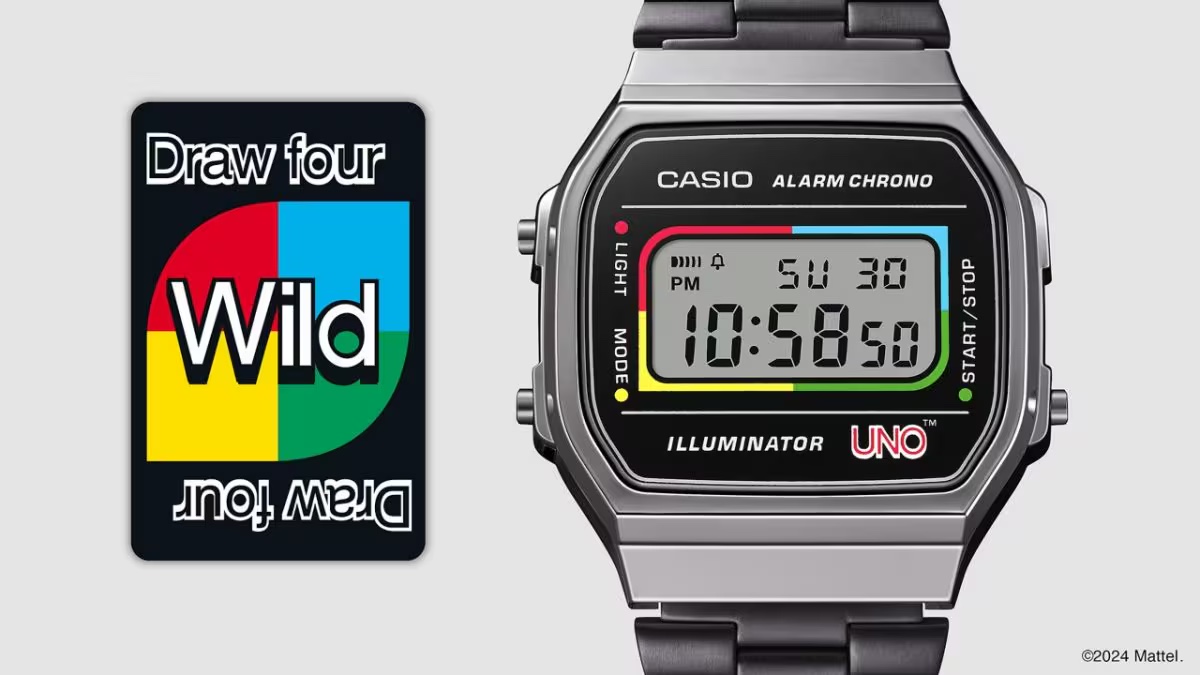 นาฬิกา คาสิโอ CASIO x UNO Card Game Vintage Limited รุ่น A168WEUC-1A ของแท้ รับประกัน1ปี