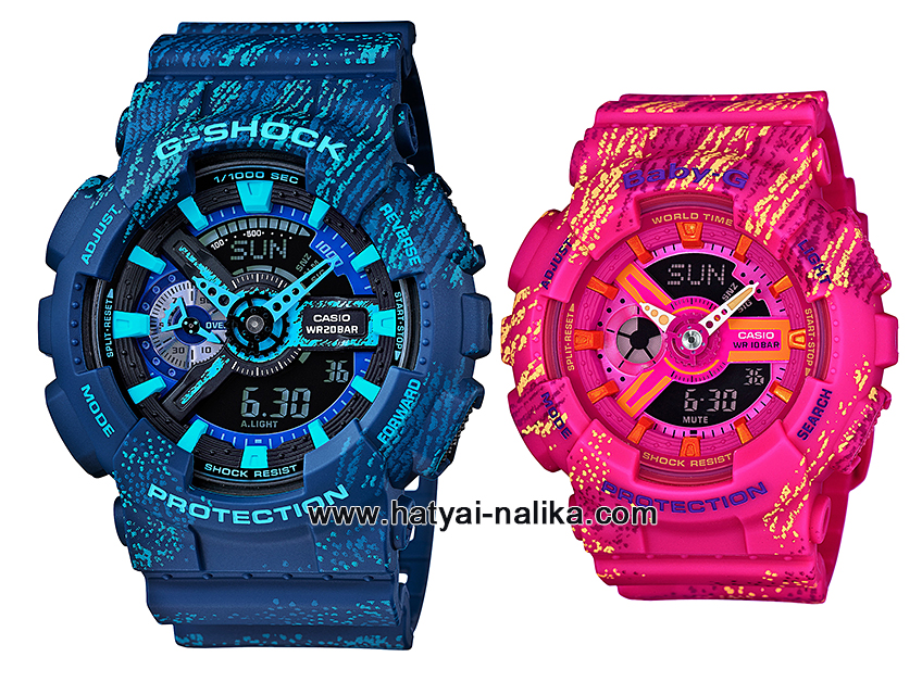 นาฬิกา คาสิโอ Casio G-Shock x Baby-G เซ็ตคู่รัก Textile pattern series รุ่น GA-110TX-2A x BA-110TX-4A Pair set ของแท้ รับประกัน 1 ปี