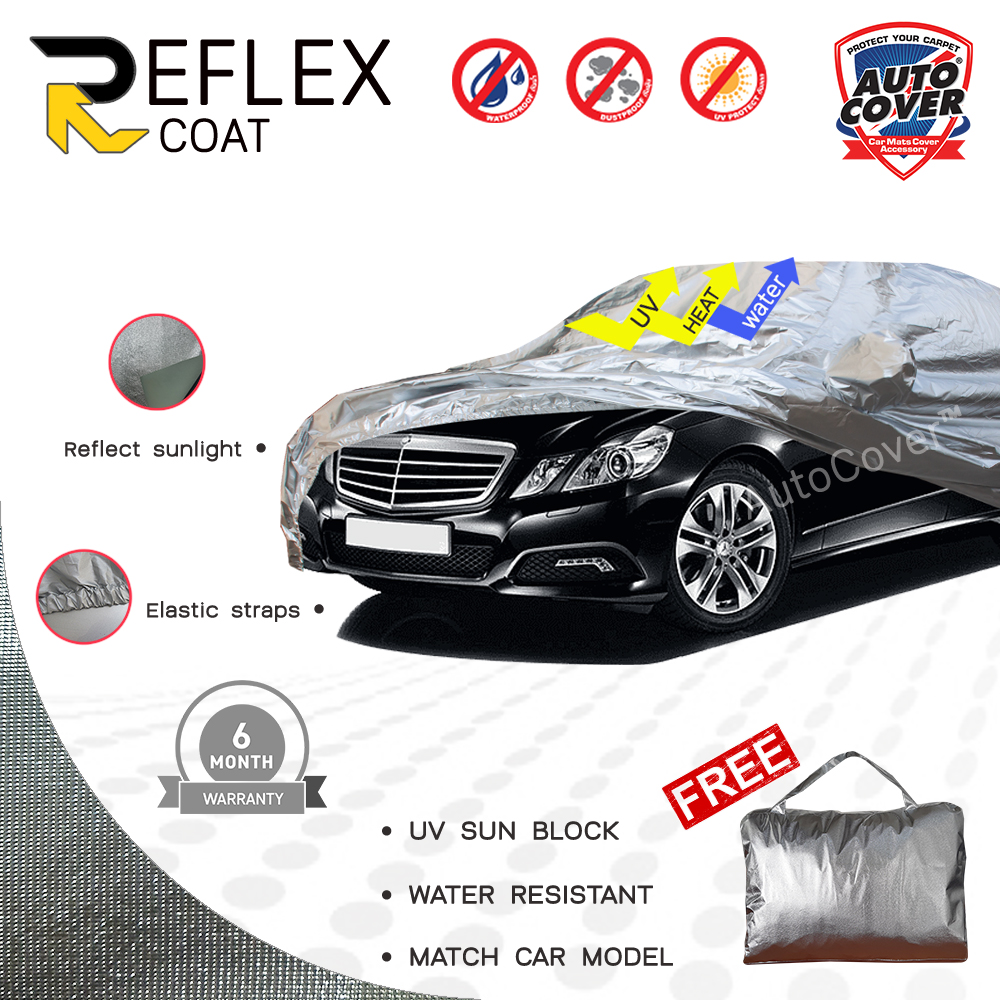 ผ้าคลุมรถเข้ารูป 100% รถ MERCEDES BENZ E CLASS W212 ปี 2008-2015 ผ้าคลุมกันแดด กันไอร้อน กันน้ำ รุ่น REFLEX COAT