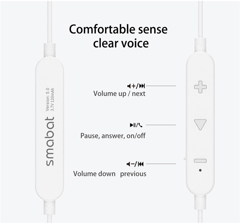 ขาย SMABAT AT-20 หูฟังไร้สายแบบคล้องคอรองรับ Bluetooth5.0 ประกันศูนย์ไทย