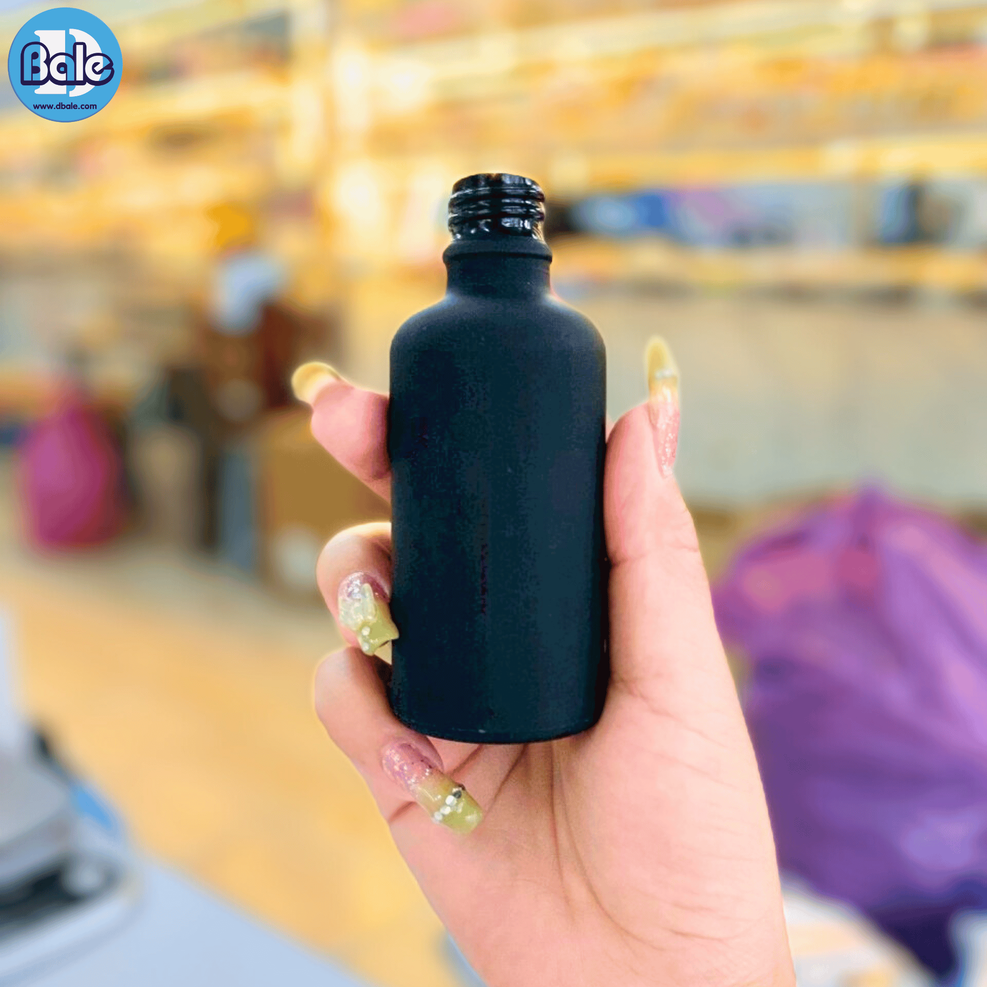 jyblf 50ml. ขวดแก้วอโรมา สีดำขุ่น