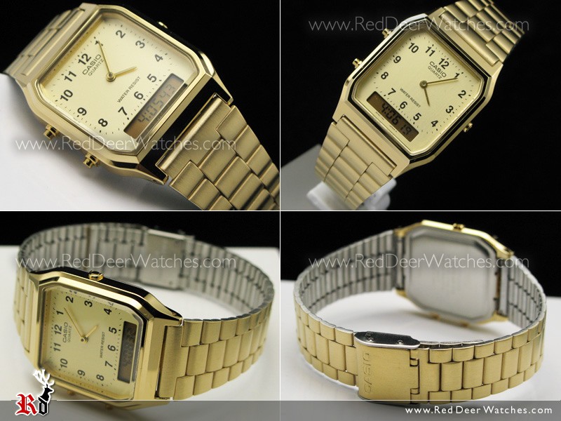 นาฬิกา คาสิโอ Casio STANDARD DIGITAL Vintage รุ่น AQ-230GA-9B ของแท้ รับประกัน1ปี