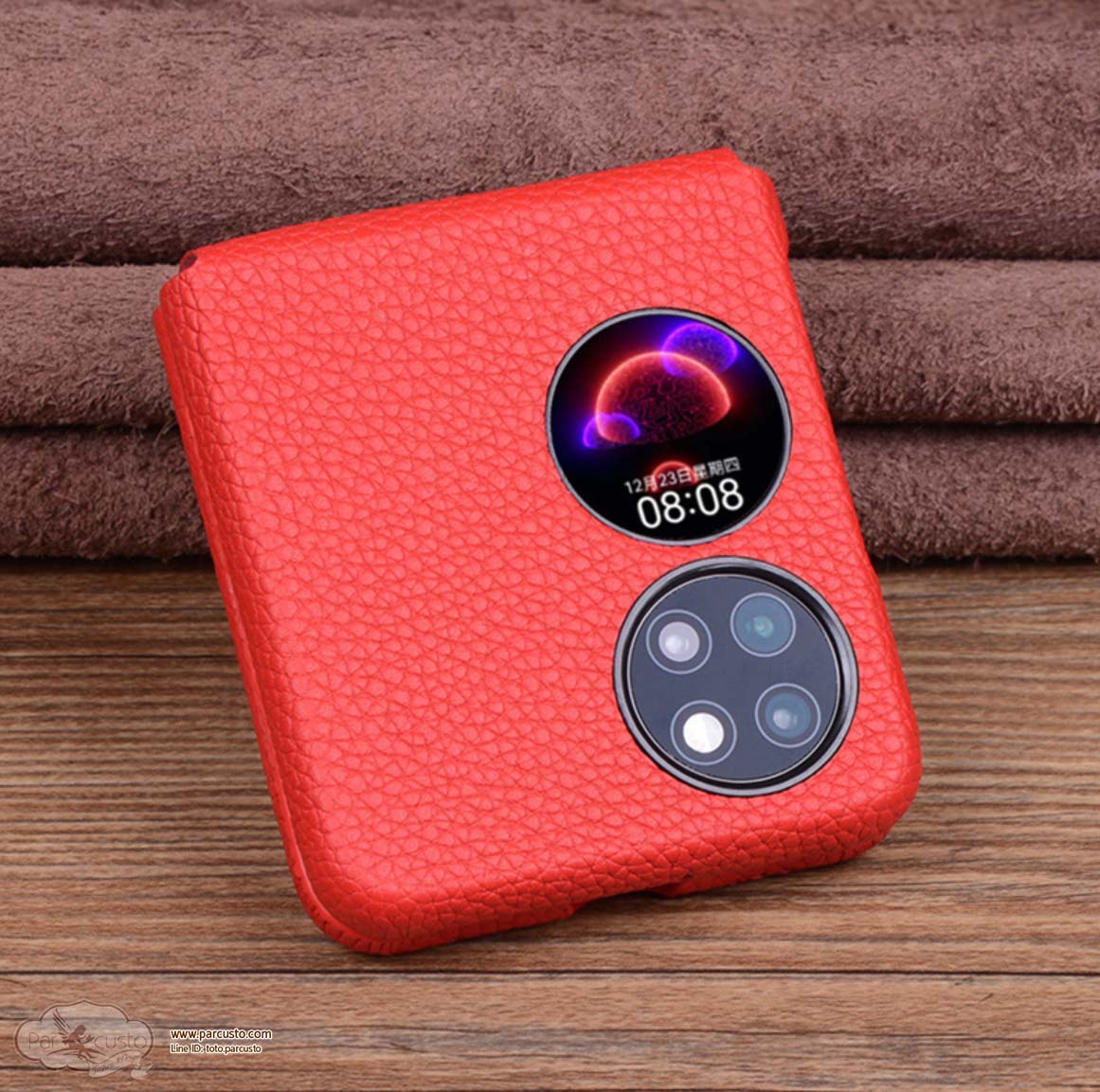 เคสหนังแท้ Huawei P50 Pocket จาก Jinhao [Pre-order]