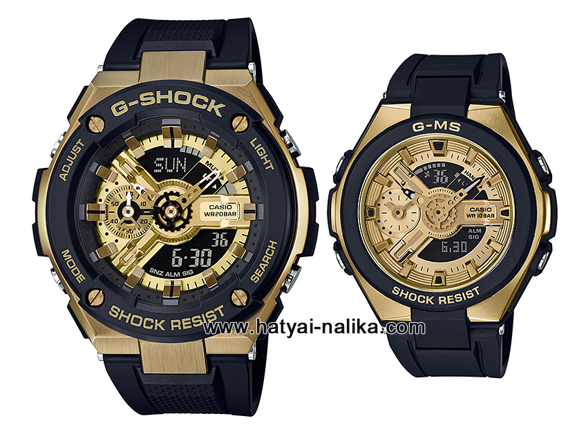 นาฬิกา Casio G-SHOCK x BABY-G คู่เหล็กSteel เซ็ตคู่รัก G-STEEL x G-MS series รุ่น GST-400G-1A9 x MSG-400G-1A2 Pair set ของแท้ รับประกัน 1 ปี