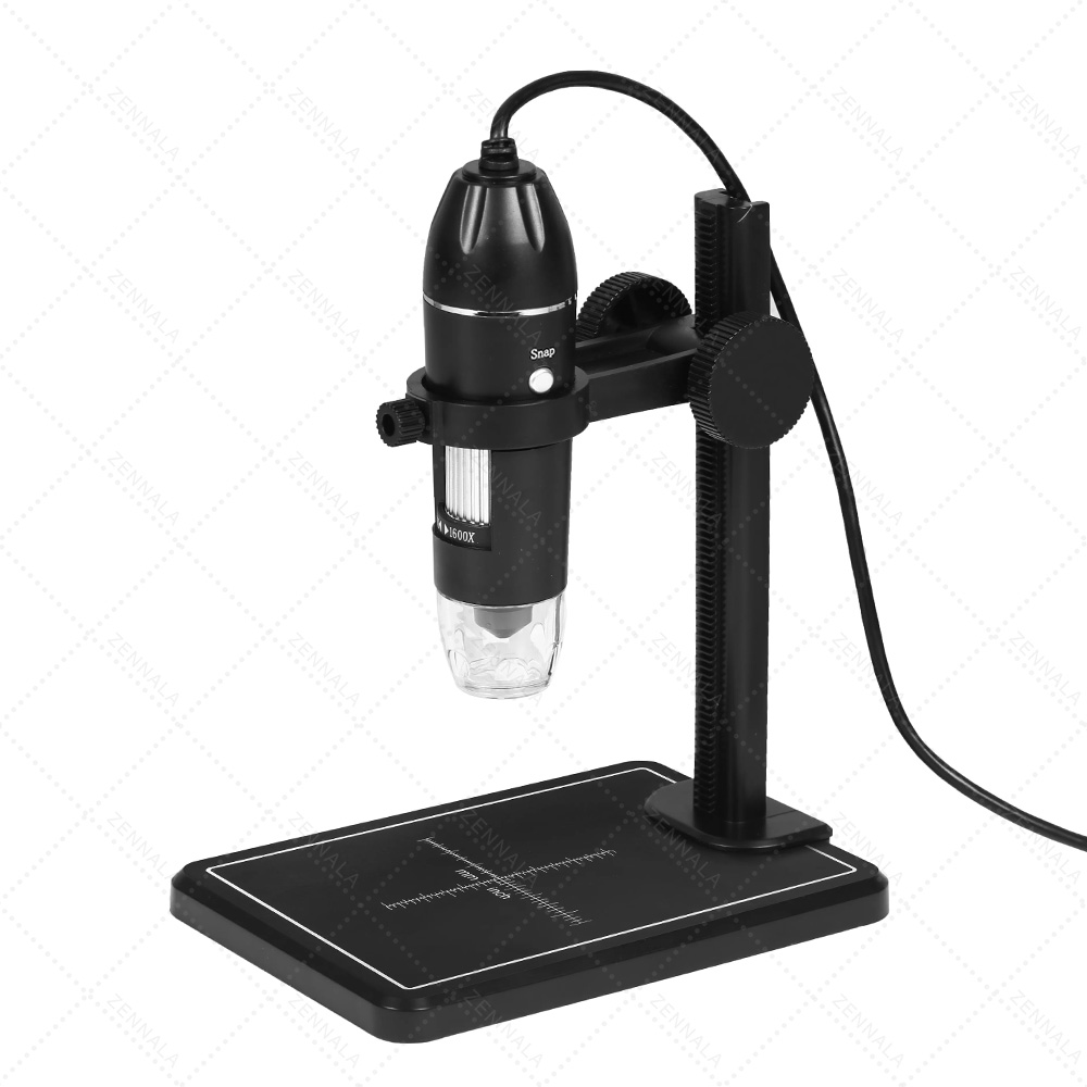 กล้องจุลทรรศน์ USB/micro/typeC 1600X mobile-PC แบบขาตั้ง + ฐานวางวัตถุ รุ่น DG02