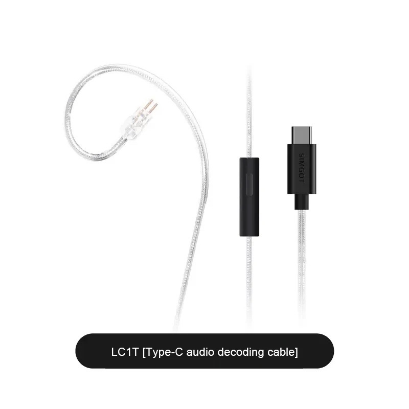 Simgot LC1T สายอัพเกรดหูฟังทองแดงหุ้มฉนวนเงิน DAC KT0211L ในตัว ขั้ว 2พิน0.78 ปลั้ก TypeC ประกันศูนย์ไทย