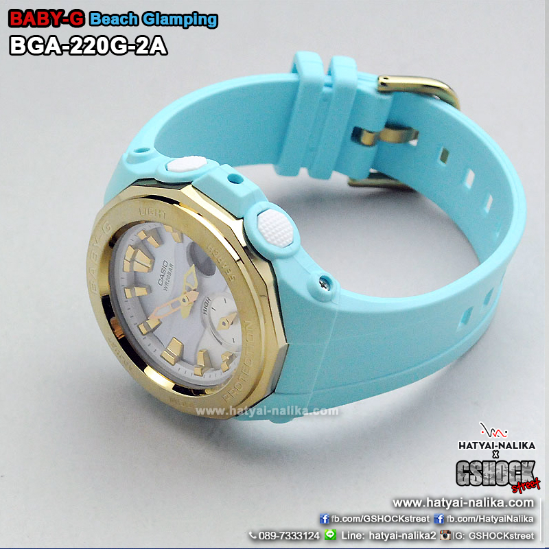 นาฬิกา Casio Baby-G ANALOG-DIGITAL Beach Glamping series รุ่น BGA-220G-2A ของแท้ รับประกัน1ปี (นำเข้าJapan) ไม่วางขายในไทย