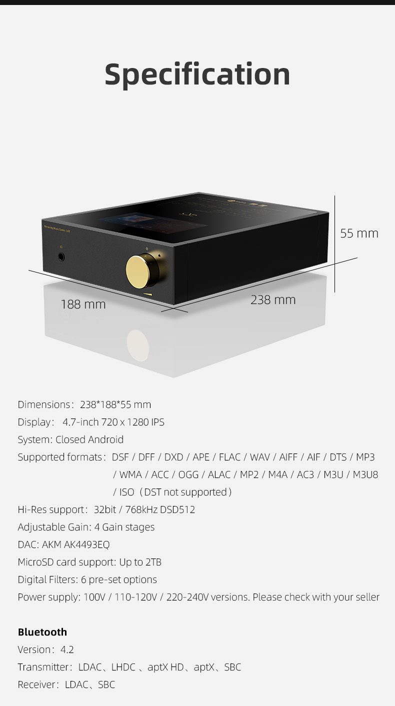 ขาย Shanling EA5 DAP+DAC+AMP ครบจบในตัว รองรับ MQA, Dual Hi-Res