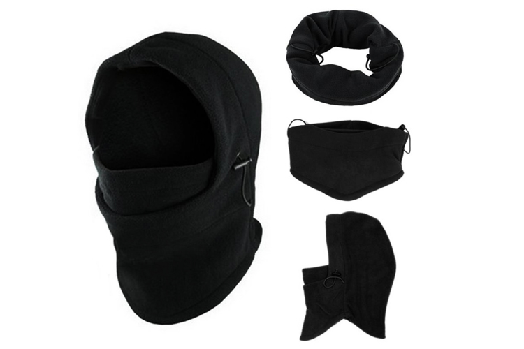 หน้ากากจักรยาน สีดำ ผ้า fleece