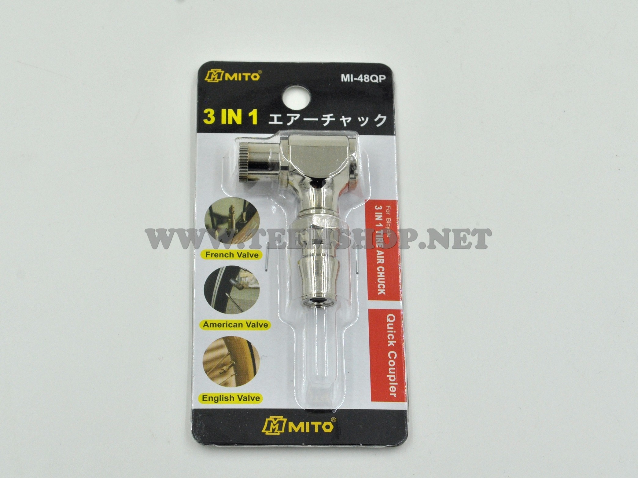 MITO หัวเติมลมสั้น 3 in 1 ปลายคอปเปอร์ MI-48QP