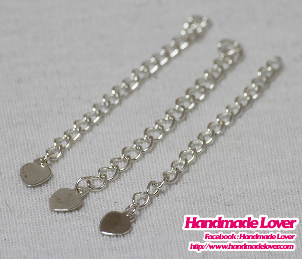 โซ่ปรับระดับ สีเงิน เส้นเล็ก 6 cm. [อย่างดี จากเกาหลี] [แพ็ค 10 ชิ้น]