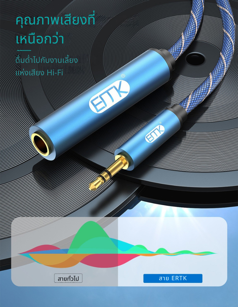 ERTK Adapter3.5Maleto6.5Female สายแปลงสัญญาณ 3.5 มม. ถึง 6.35 มม. ให้คุณภาพเสียงที่เหนือกว่า ประกันศูนย์ไทย