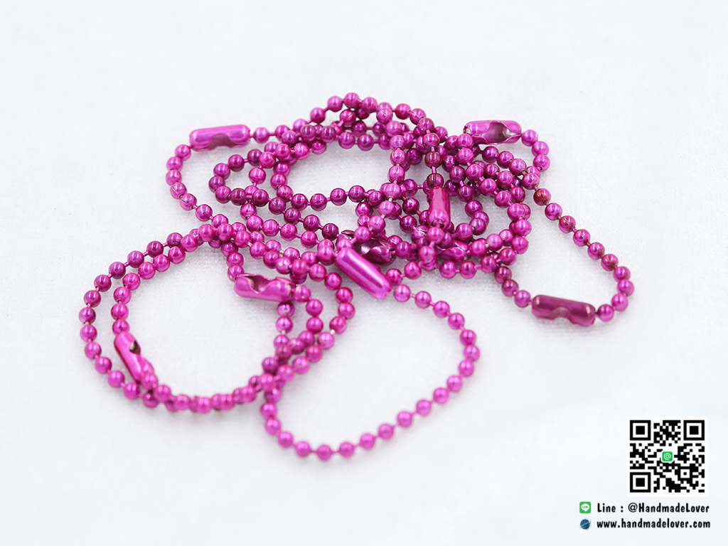 โซ่ไข่ปลา สีชมพู ยาว 10 ซม.