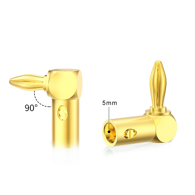 ERTK 90Banana plug แบบหัก90องศาสำหรับ สายลำโพง เครื่องเสียง ที่ต้องการมุมตั้งฉาก ประกันศูนย์ไทย