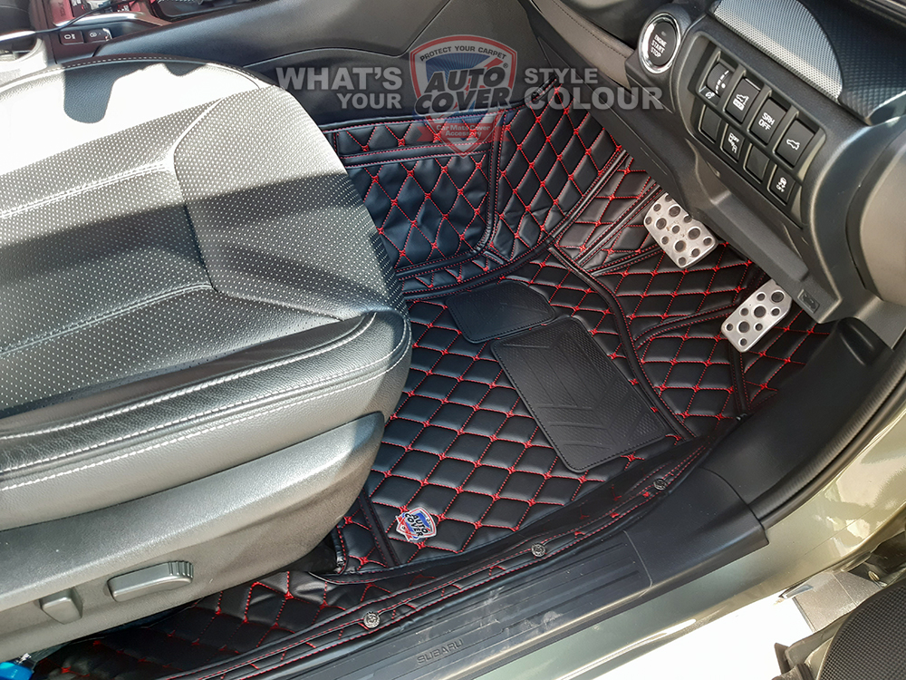 พรมรถยนต์ 6 D รถ SUBARU NEW FORESTER ปี 2019-2022 ชุดรวมแผ่นท้ายและหลังพนักพิง จำนวน 6 ชิ้น