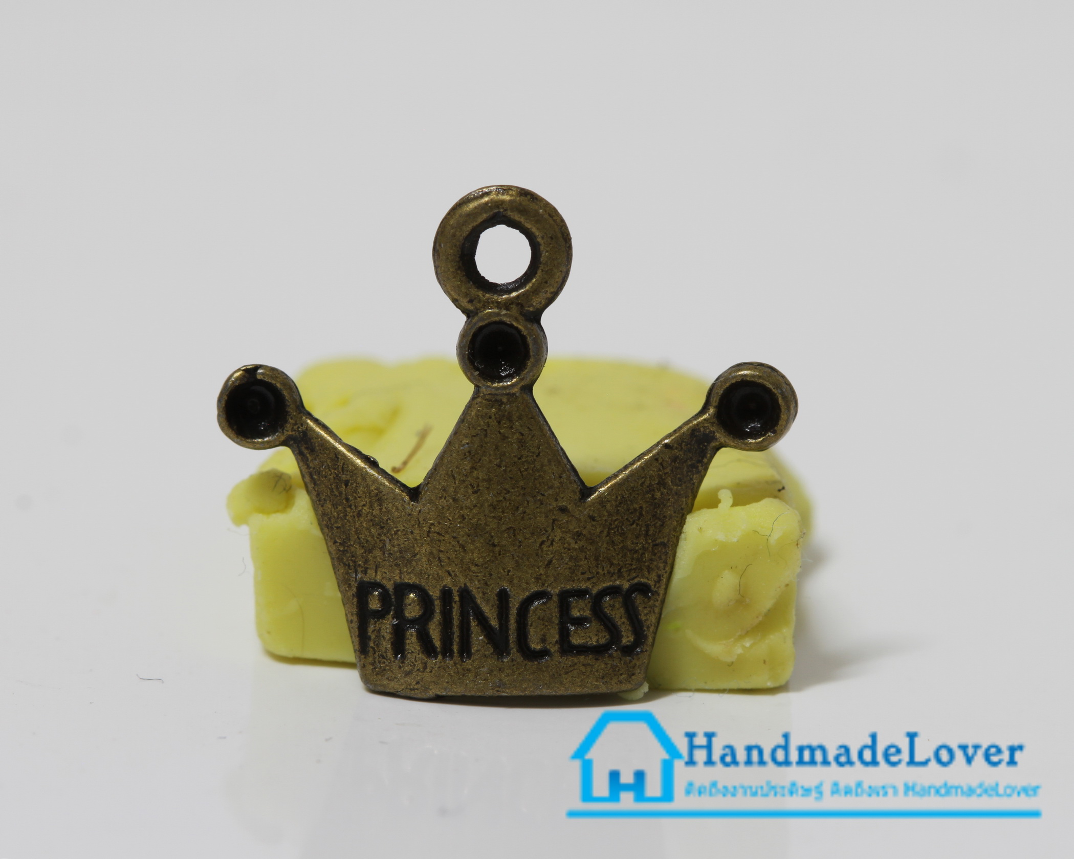 จี้,ตัวห้อยซิป สีทองรมดำ รูปมงกุฎ Princess