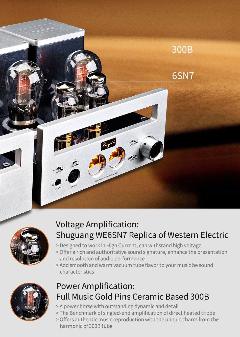 ขาย Cayin HA-300 แอมป์หลอดแก้วสุญญากาศ สำหรับหูฟังกำลังขับสูง