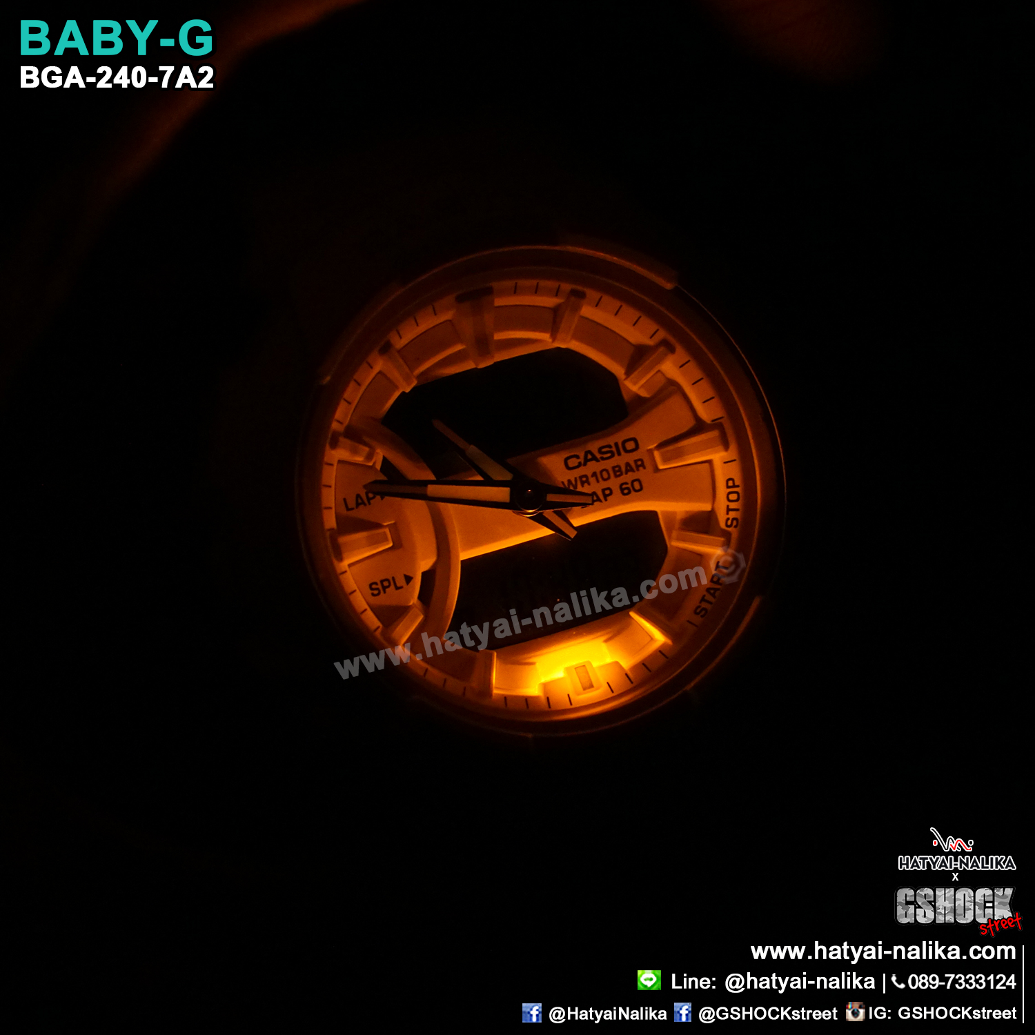 นาฬิกา Casio Baby-G for Running BGA-240 Neon Color series รุ่น BGA-240-7A2 ของแท้ รับประกัน1ปี