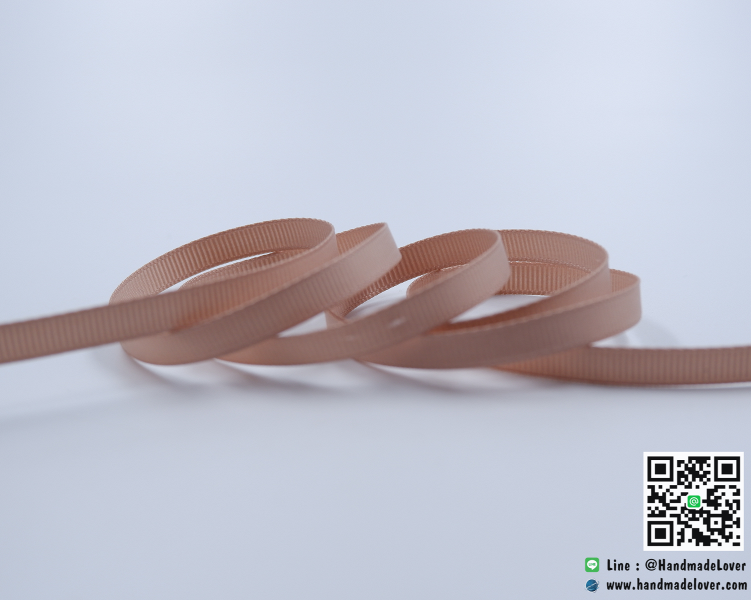 ริบบิ้นผ้า กรอสเกรน สีน้ำตาลอ่อน
