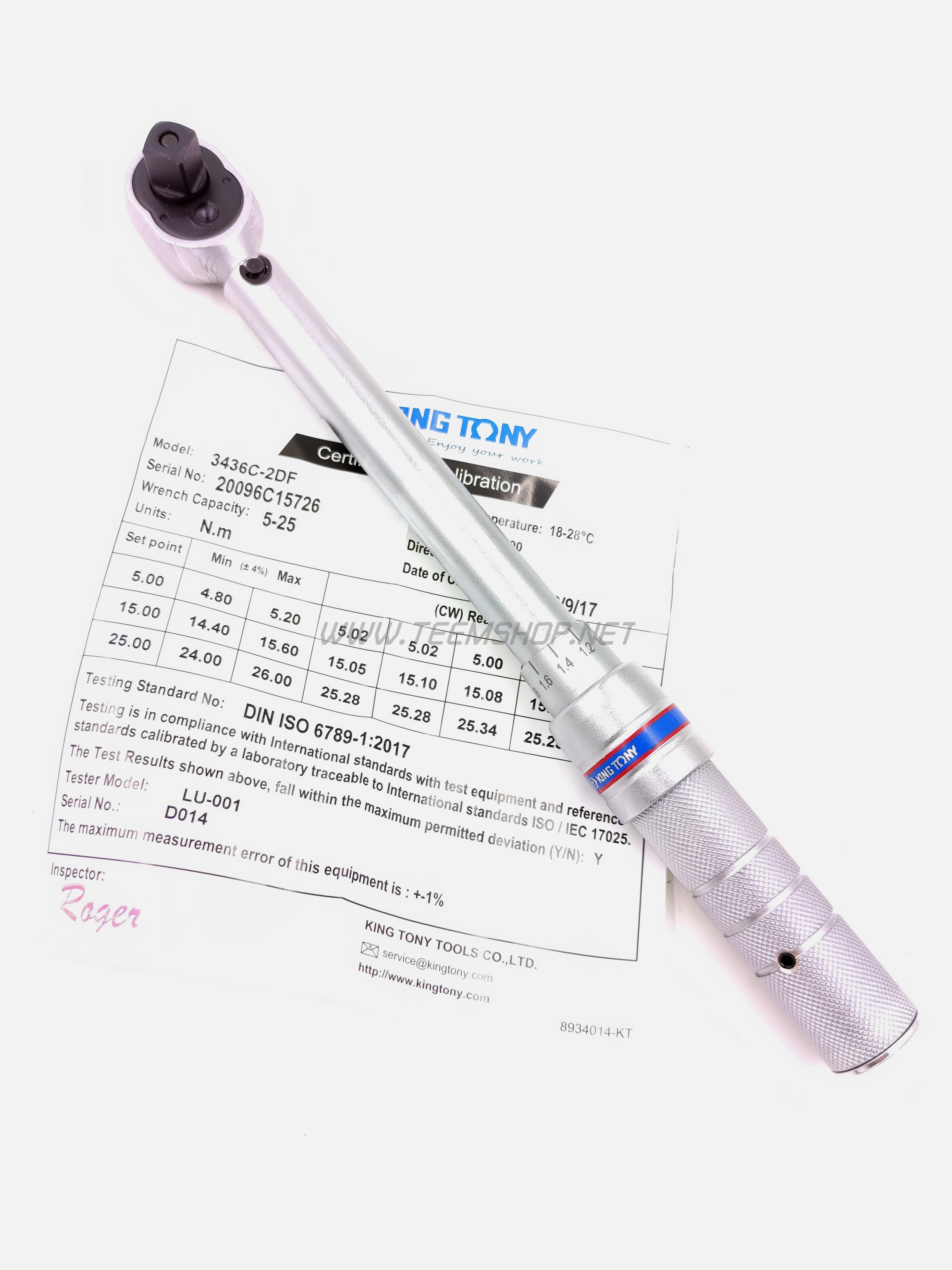 KINGTONY ประแจปอนด์ มินิ 5-25 NM 3/8" 3436C-2DF Made in Taiwan