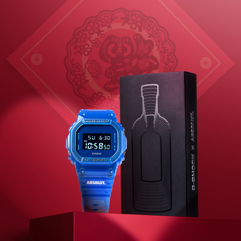 นาฬิกา Casio G-SHOCK x ABSOLUT China Limited Collaboration model รุ่น DW-5600SB-2PRABS (วางขายเฉพาะในจีนเท่านั้น) ของแท้ รับประกัน1ปี