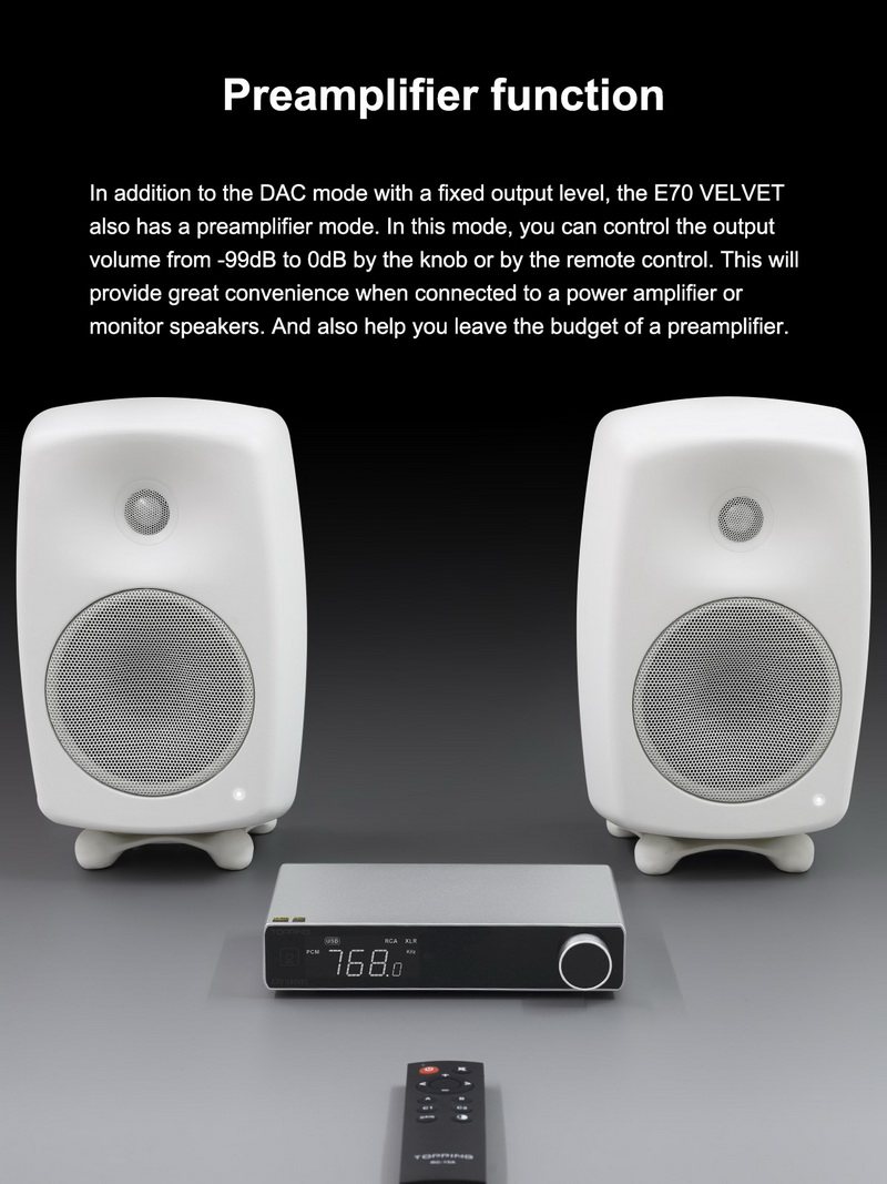 Topping E70 Velvet DAC ตั้งโต๊ะระดับเรือธง รองรับ Dual Hi-RES ประกันศูนย์ไทย