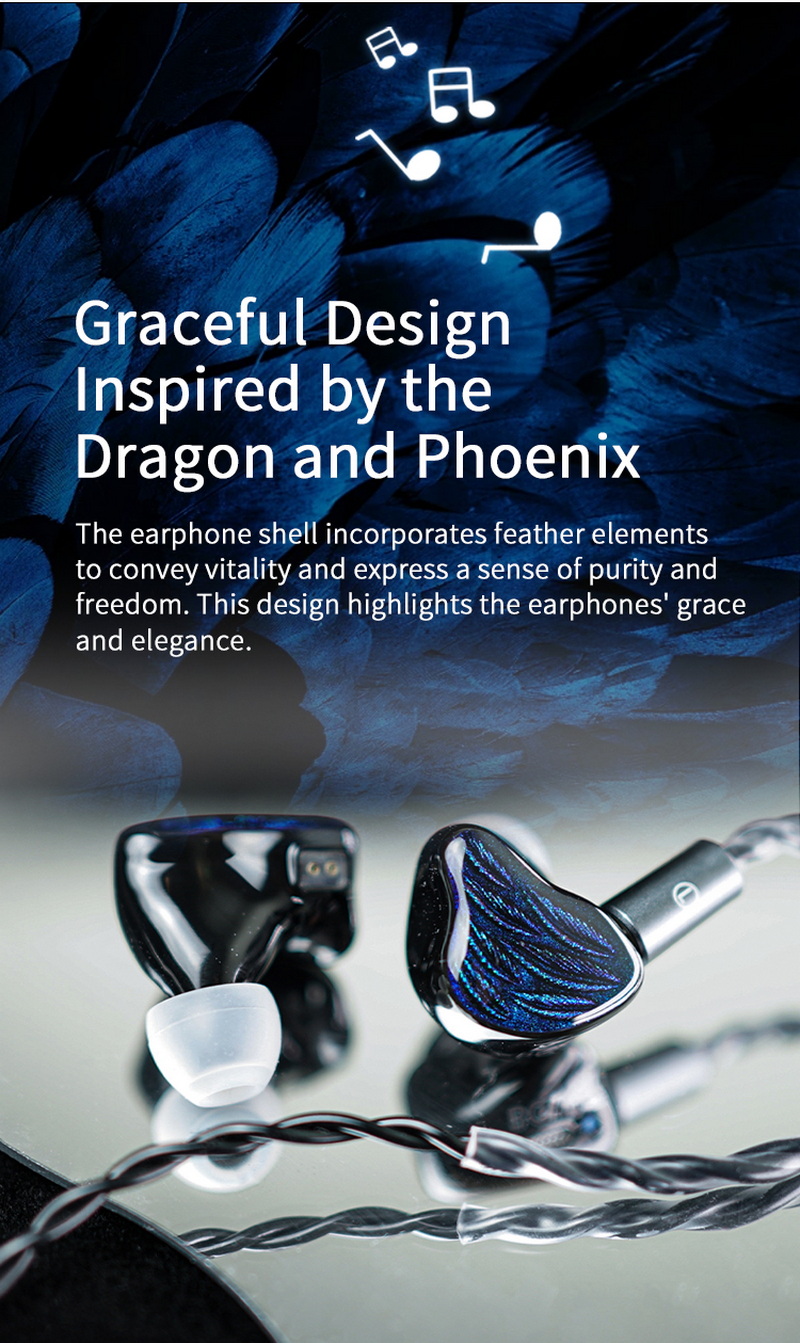 BGVP Feather หูฟัง IEMs 5 ไดรเวอร์ 4BA+1DD สายชุบเงินถัก4 เปลี่ยนหัวแจ็คได้ ประกันศูนย์ไทย