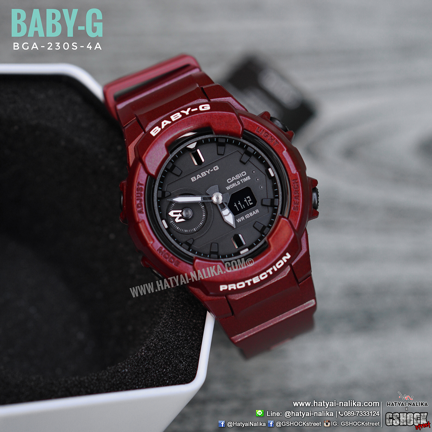 นาฬิกา Casio Baby-G BGA-230S Street Fashion Color series รุ่น BGA-230S-4A (Red Wine) ของแท้ รับประกัน1ปี