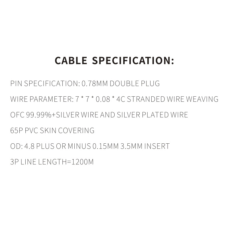 TFZ TC-9 สายอัพเกรดหูฟัง OFC+เงิน+ชุบเงิน หุ้มฉนวนใส 65P PVC สำหรับหูฟัง TFZ