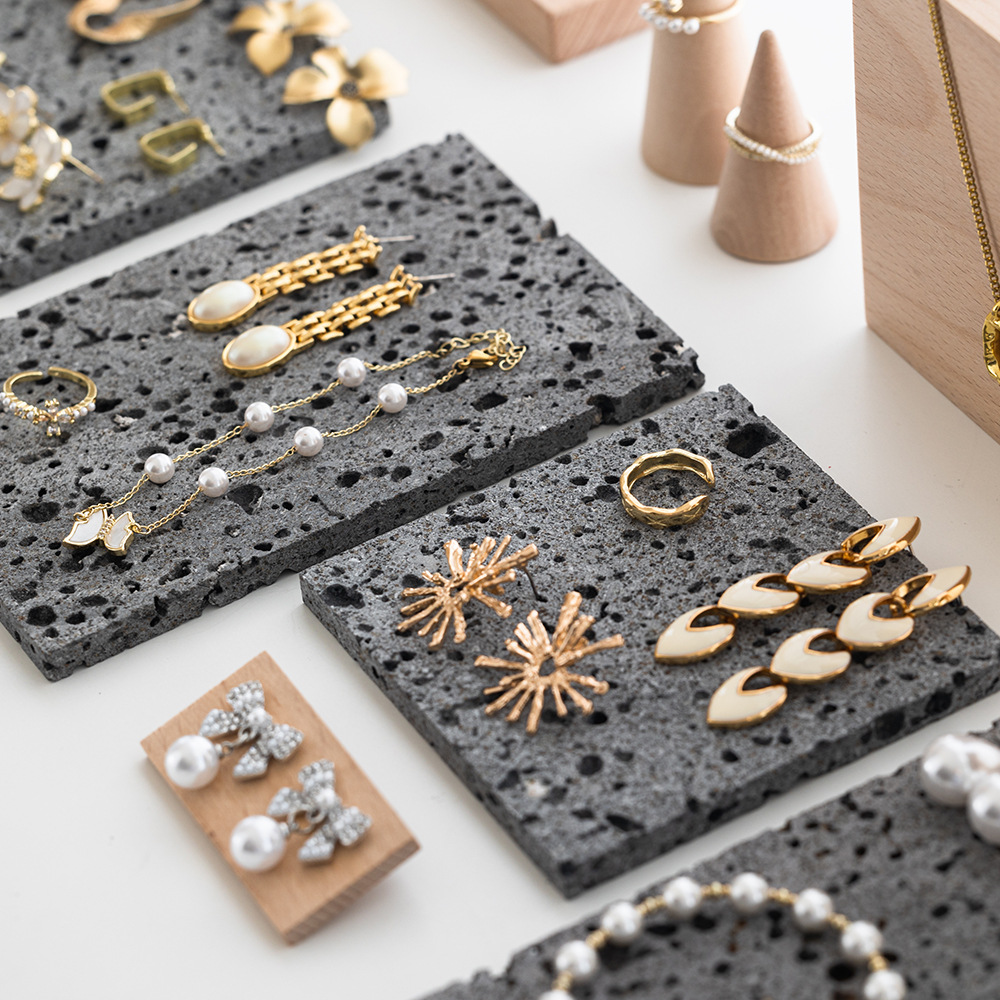 พร็อพแผ่นหินตัด Travertine พร็อพถ่ายรูป Stone Display Prop มี 2 สี 2 ขนาดให้เลือก