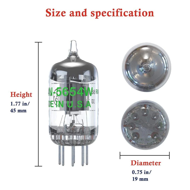 Fosi 5654W Tubes หลอดแก้วสูญญากาศสำหรับเครื่องเสียง T20, P1, P2, Box X2, Box X4 หนึ่งคู่สองชิ้น