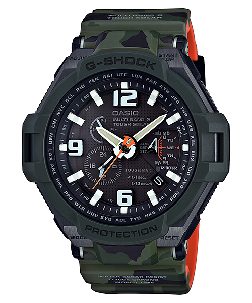 นาฬิกา Casio G-Shock GRAVITYMASTER Master in OLIVE DRAB ทูโทน-ลายพราง SkyCockpit multiband6 รุ่น GW-4000SC-3A ลายพรางเขียวทหาร (ไม่มีขายในไทย)