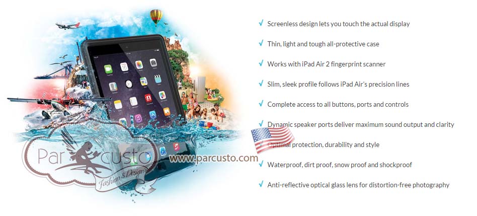 เคสกันน้ำกันฝุ่นกันกระแทก Apple iPad Air 2 NÜÜD จาก Life Proof [หมดชั่วคราว]