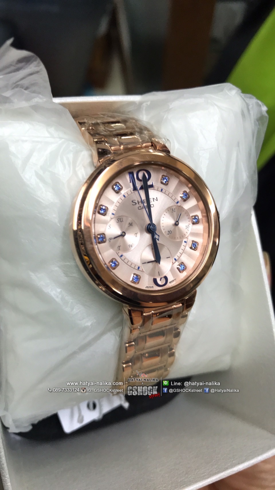 นาฬิกา คาสิโอ Casio SHEEN MULTI-HAND SHE-3048 series รุ่น SHE-3048PG-7B ของแท้ รับประกัน1ปี