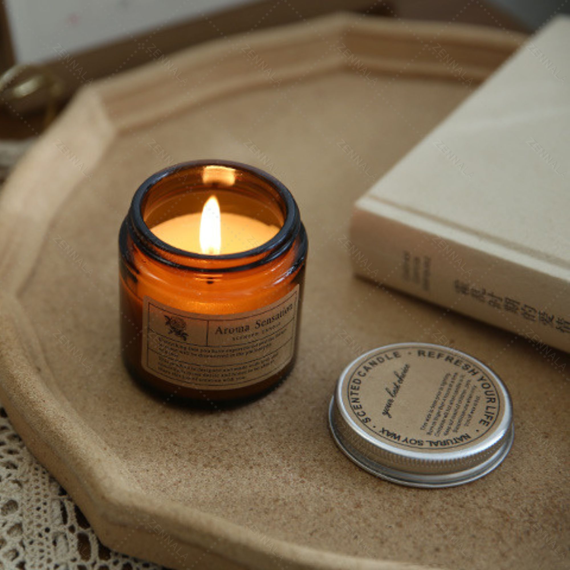 เทียนหอมอโรม่าไขถั่วเหลือง Scented Candle Soy wax น้ำหนักเทียน 80 กรัม