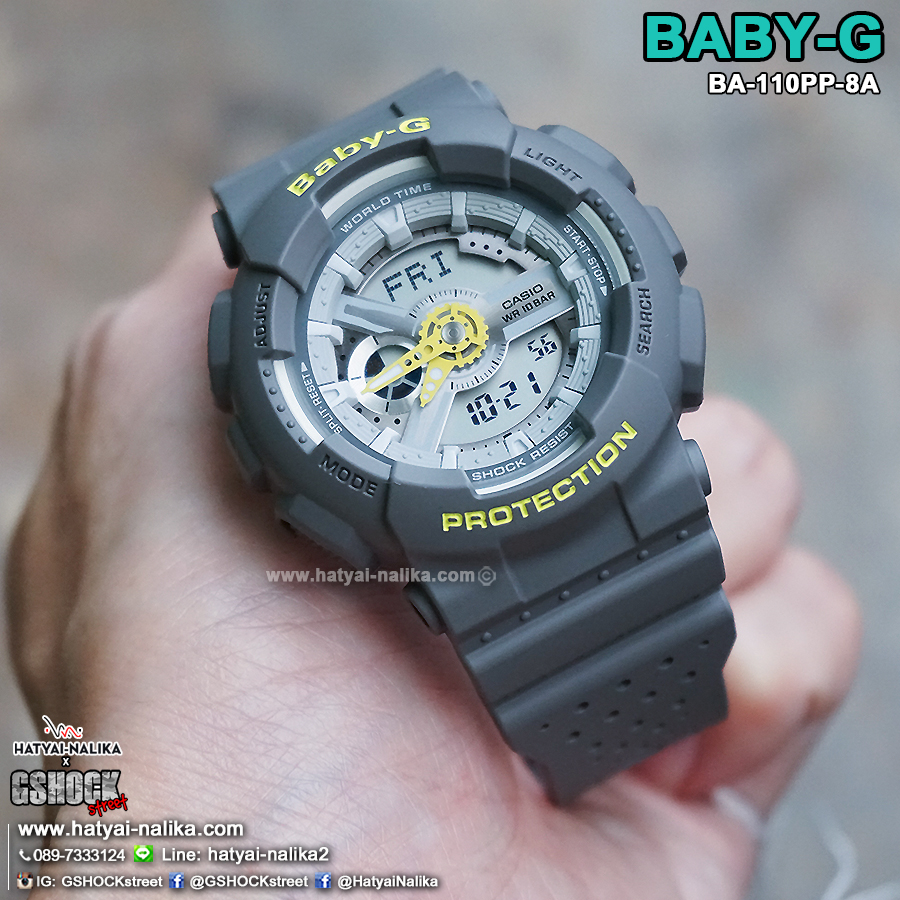 นาฬิกา Casio Baby-G Punching Pattern series รุ่น BA-110PP-8A (สายลายฉลุ) ของแท้ รับประกัน1ปี