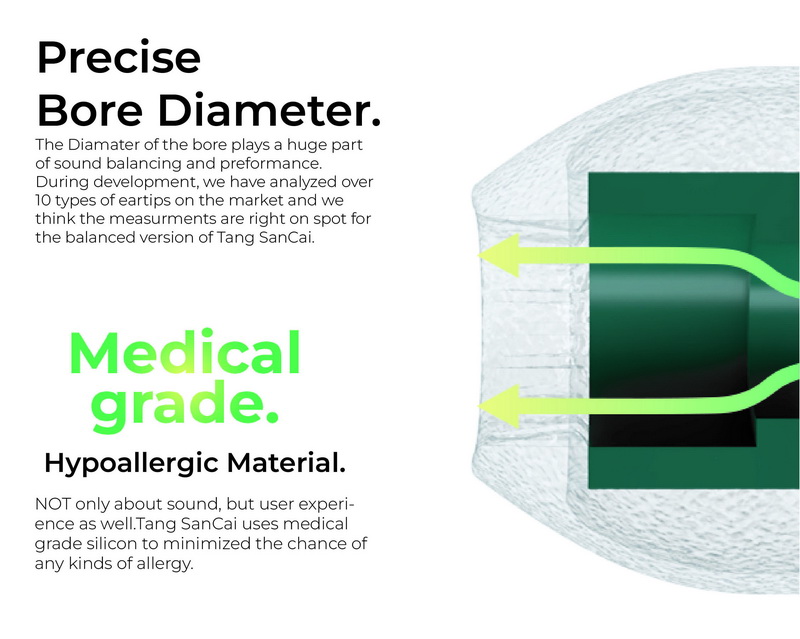 TangZu Tang Sancai จุกหูฟังเอียร์ทิปขั้นสูงสำหรับหูฟังอินเอียร์มอนิเตอร์