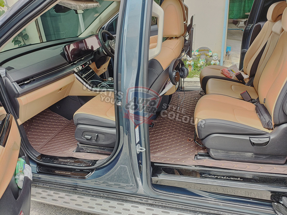 พรมรถยนต์ 6D รถ KIA NEW GRAND CARNIVAL ปี 2022-2026 ชุดเต็มคันรวมท้าย จำนวน 8 ชิ้น