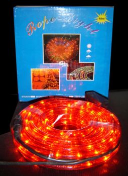 ไฟท่อ LED 3 สายแบน สีแดง 10 เมตร มีคอนโทรล