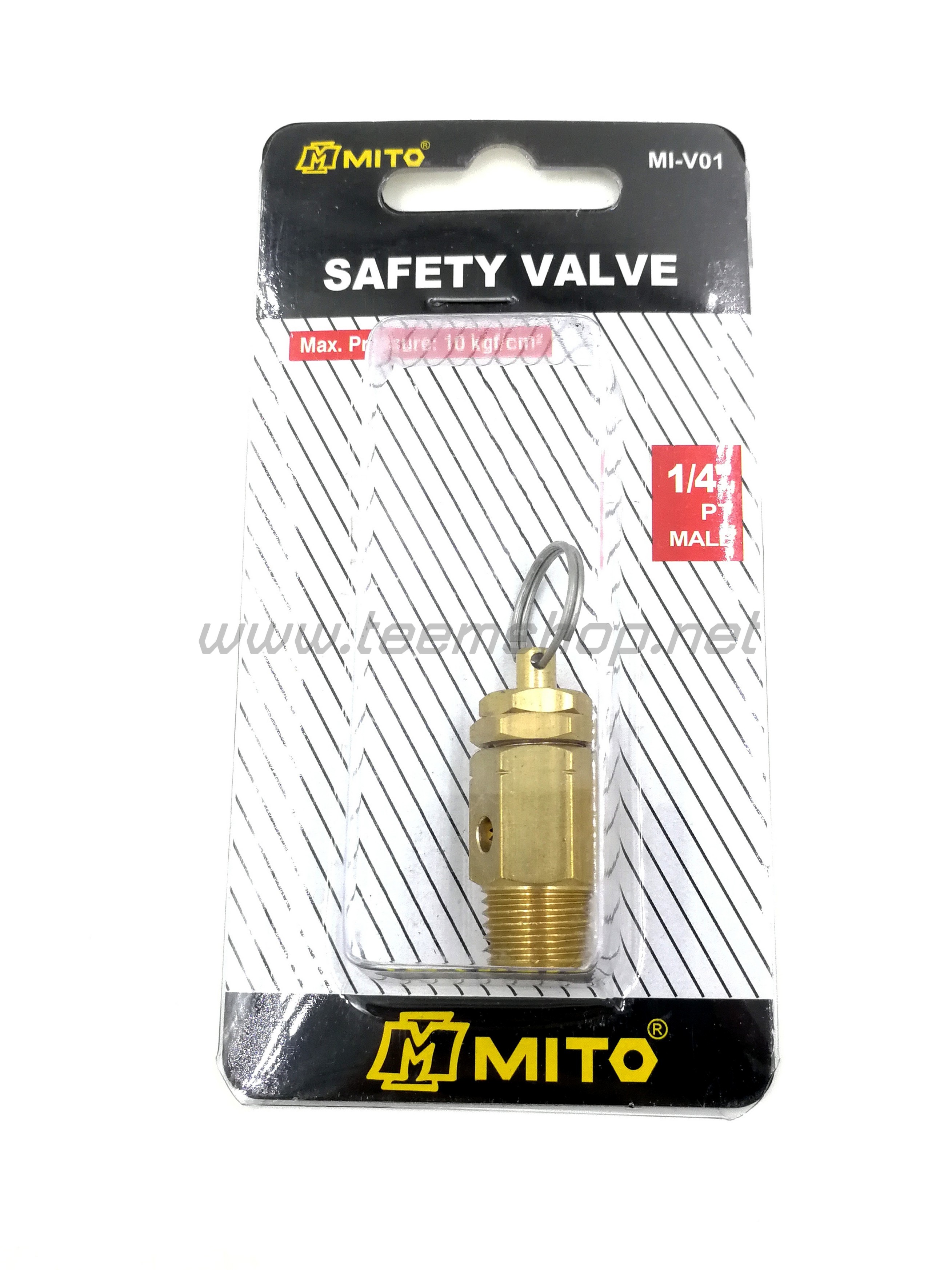 MITO เซฟตี้วาล์ว ลม MI-V01 เกลียวขนาด 1/4" BSPF Made in Taiwan